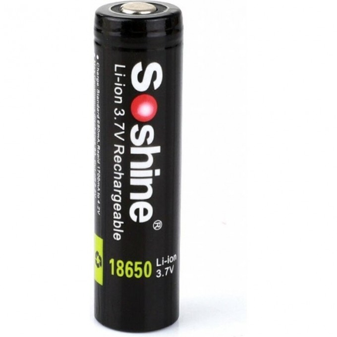 Аккумулятор Li-Ion SOSHINE 18650P 3,7 V - 3400mAh 3.4/Li18650 перезаряжаемый (с защитой) 55545