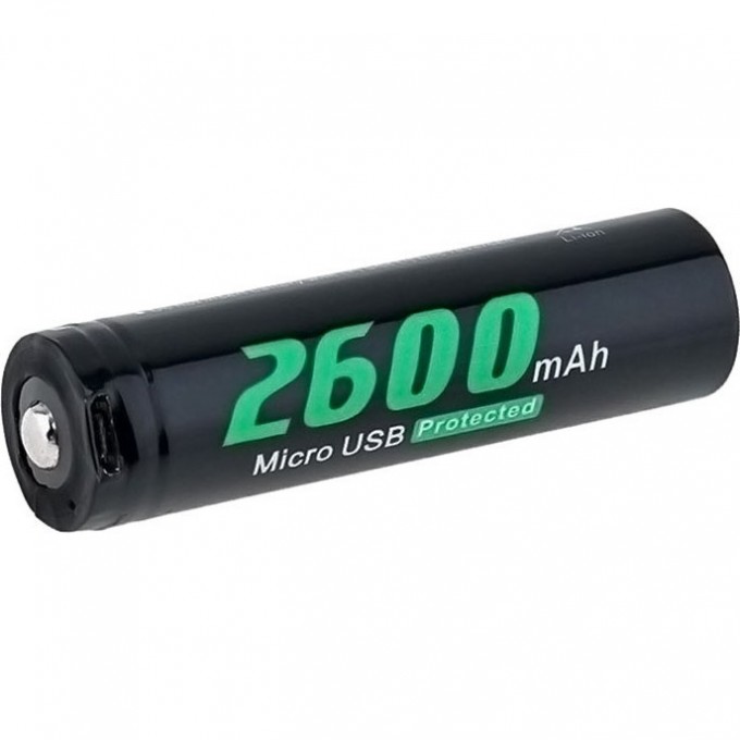 Аккумулятор SOSHINE 18650 2600 мАч (защищенный, с USB-зарядкой) 301184 Аккумулятор SOSHINE 18650 2600 мАч (защищенный, с USB-зарядкой) 301184