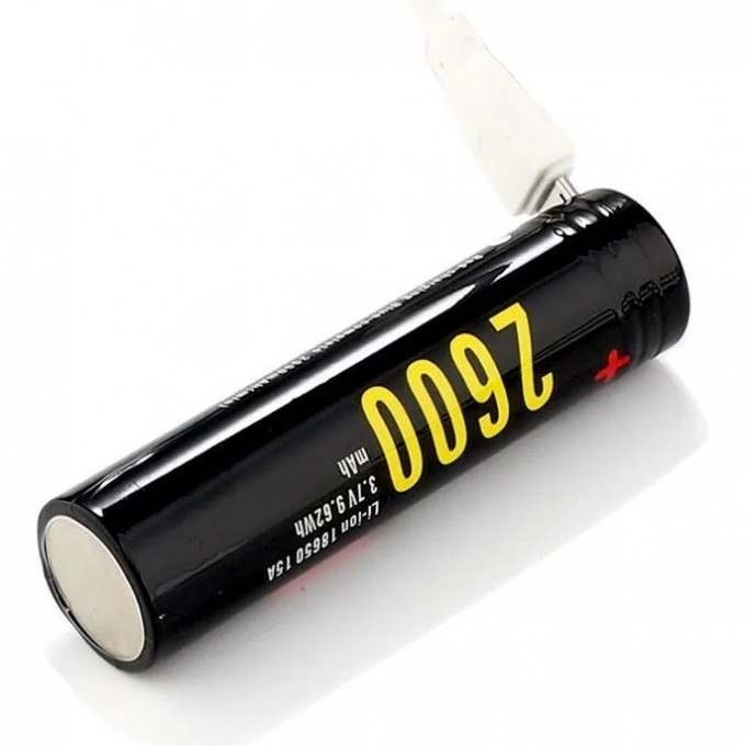 Аккумулятор SOSHINE 18650 2600 mAh, 3.7В, встроенная зарядка USB 19082