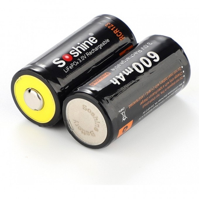 Аккумулятор SOSHINE RCR123P/16340 600 mAh, 3.0В 15085