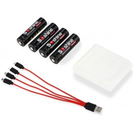 Комплект SOSHINE USB шнур + 4 аккумулятора Li-ion 1.5V 2400mAh 3.41Wh