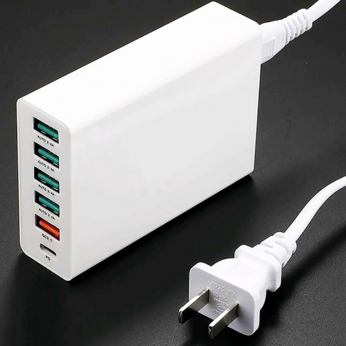 Зарядное устройство SOSHINE CDQ618Z 6-портовый USB-адаптер 19084 Зарядное устройство SOSHINE CDQ618Z 6-портовый USB-адаптер 19084